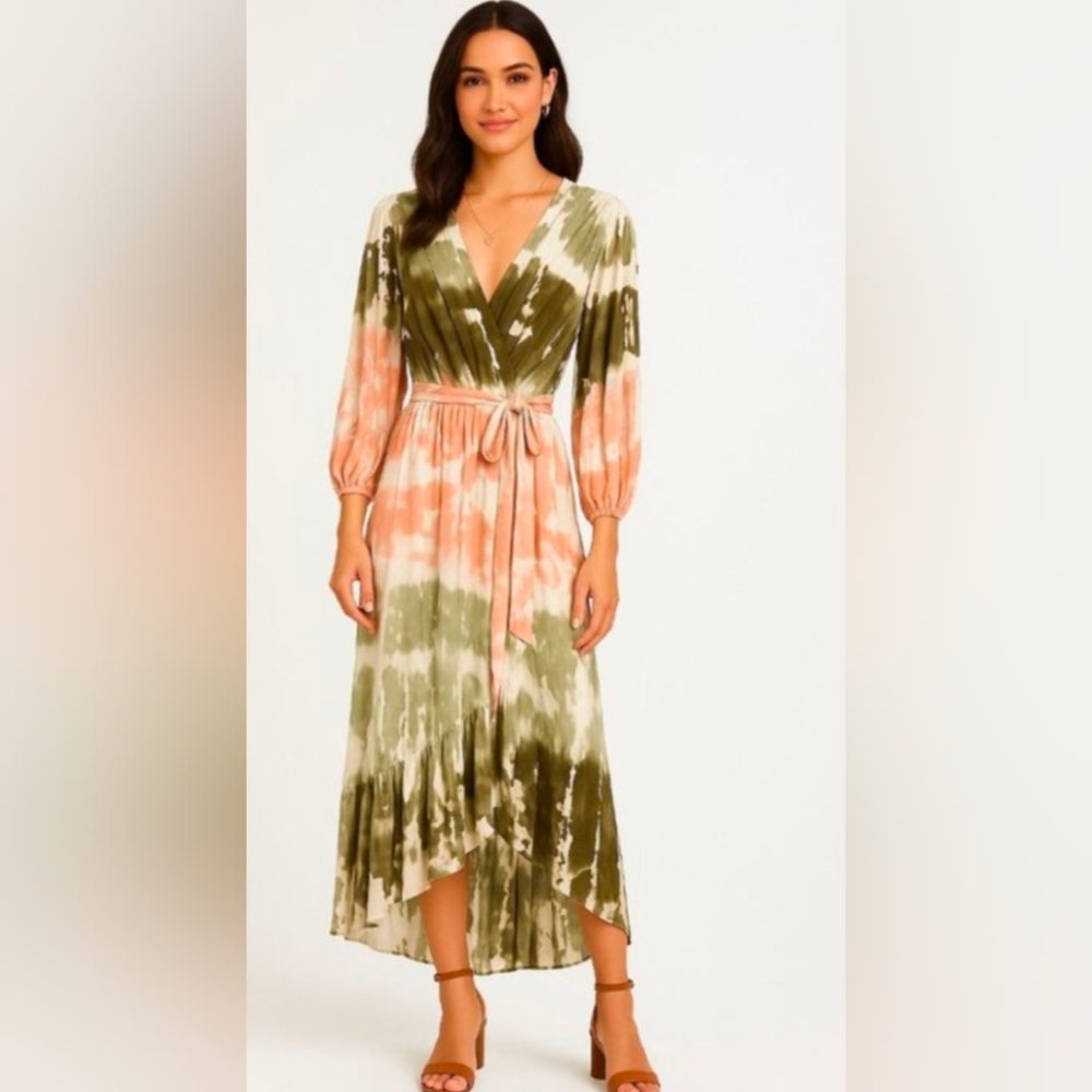 Young Fabulous & Broke Moody Tie Dye Wrap Maxi Dress
